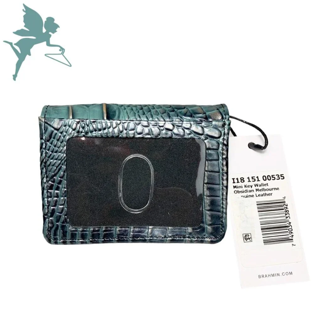 NWT Brahmin Obsidian Melbourne Mini Key Wallet